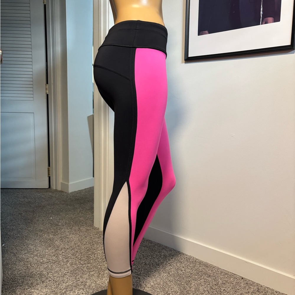 lululemon athletica 2 pairs-Black and Pink Leggings and dark blue leggings